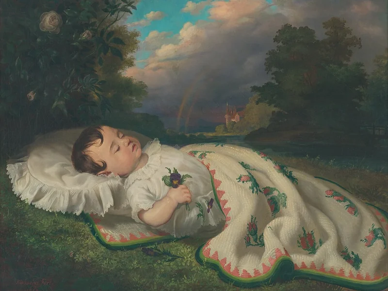 1826-Ferenc Klimkovics - Bambino in campagna